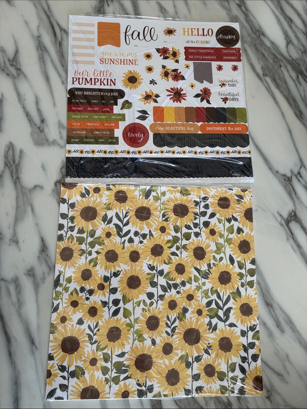 Sunflower Fields 12" x 12" DSP Paper & Sticker Sheet, Stampin Up Bundle, BNIB